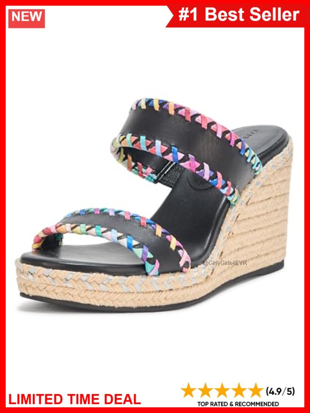 KARL LAGERFELD Carcel Double Strap Espadrille Wedge Sandal